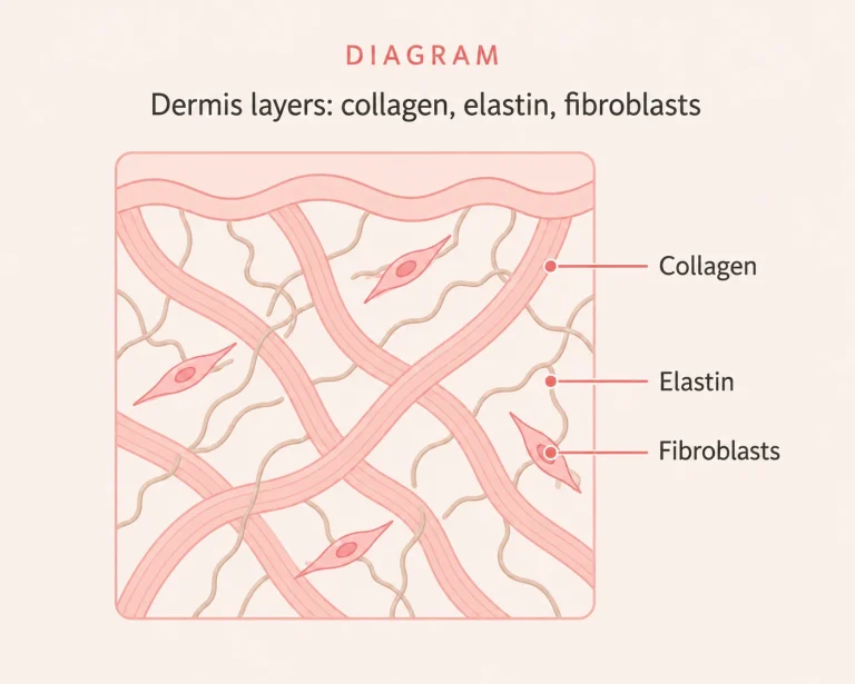 Image of Dermis Layers - collagen, elastin, & fibroblasts